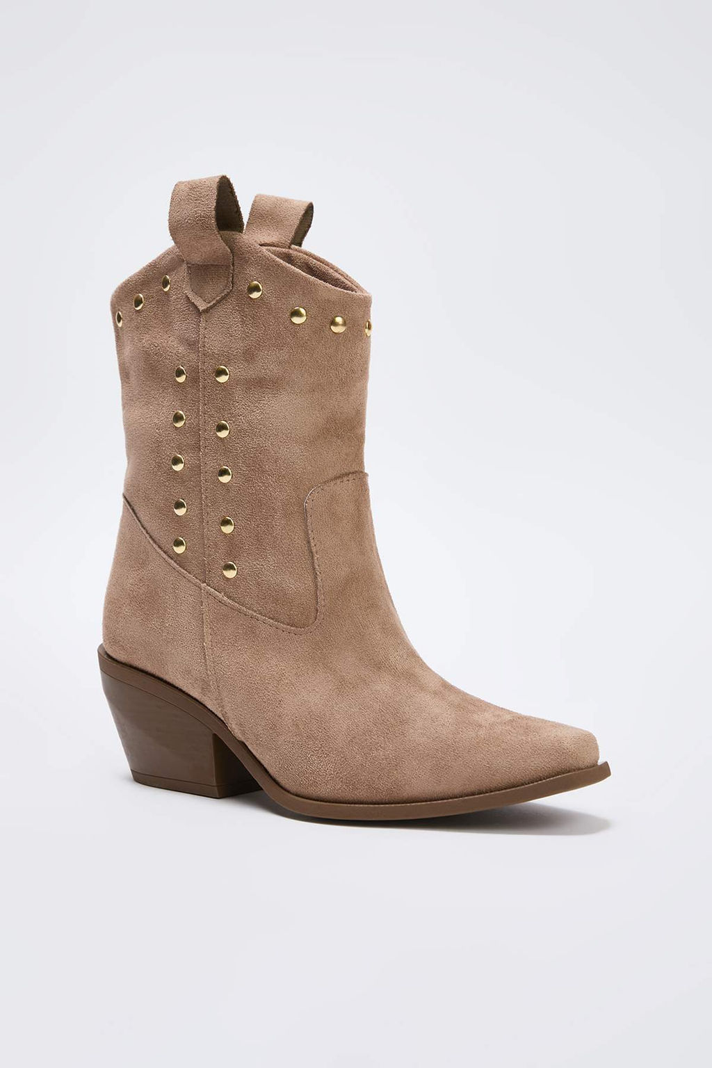 Vizon Suet Trok Detayl? Sivri Burun Kad?n 6i5 cm Blok Topuklu Bot TAKAW26BO00073