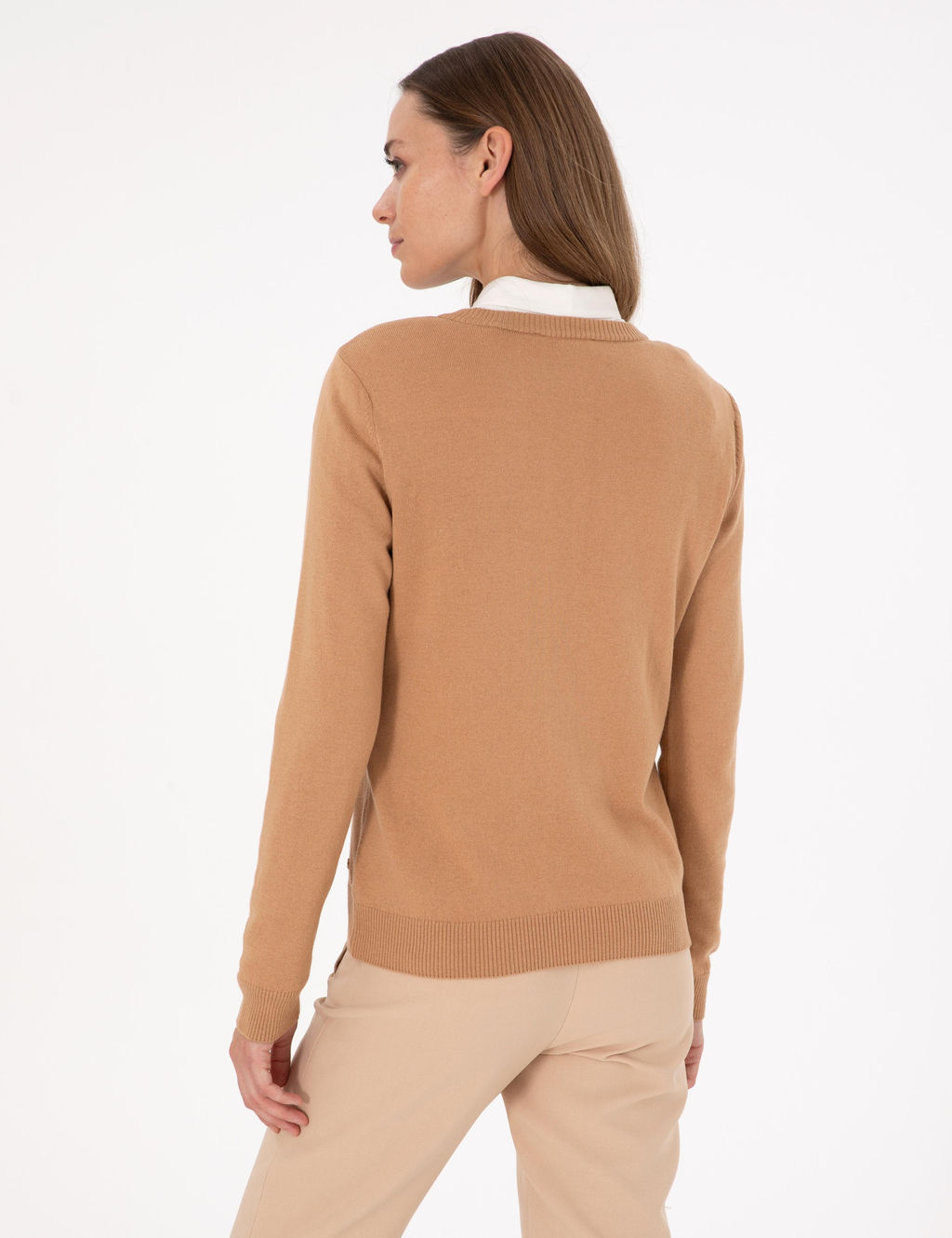 Camel Slim Fit Basic Kazak
