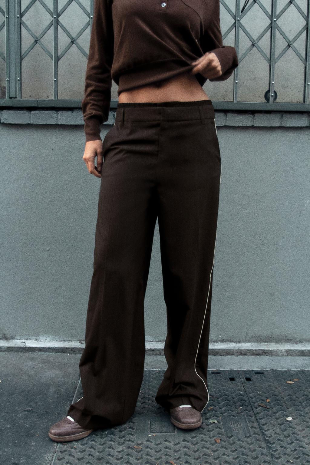 PINSTRIPE TROUSERS WITH BOXER DETAIL