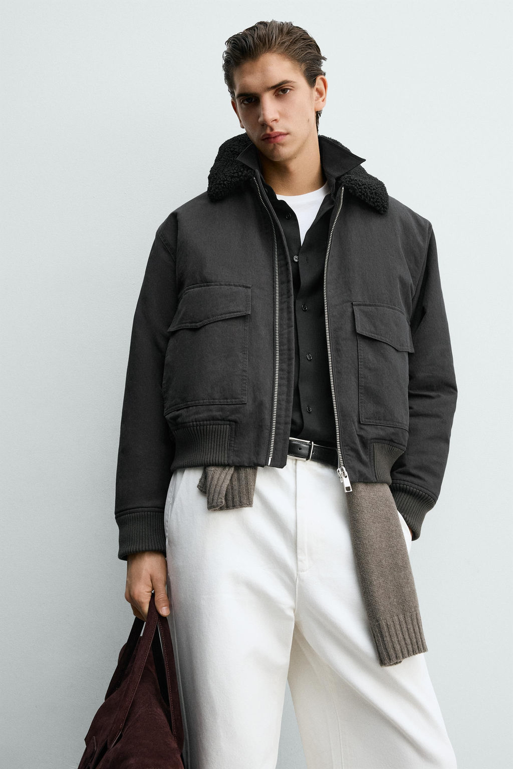 CONTRAST BOMBER JACKET - Zara фото 6
