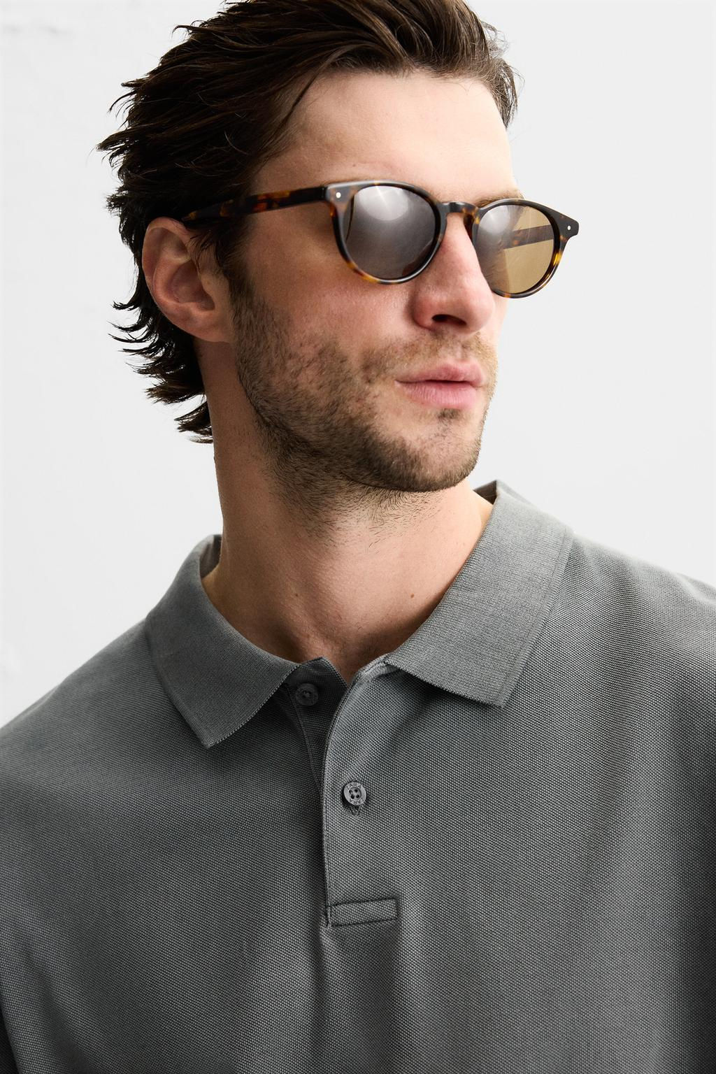 TEXTURED PIQUE POLO SHIRT - Zara фото 21