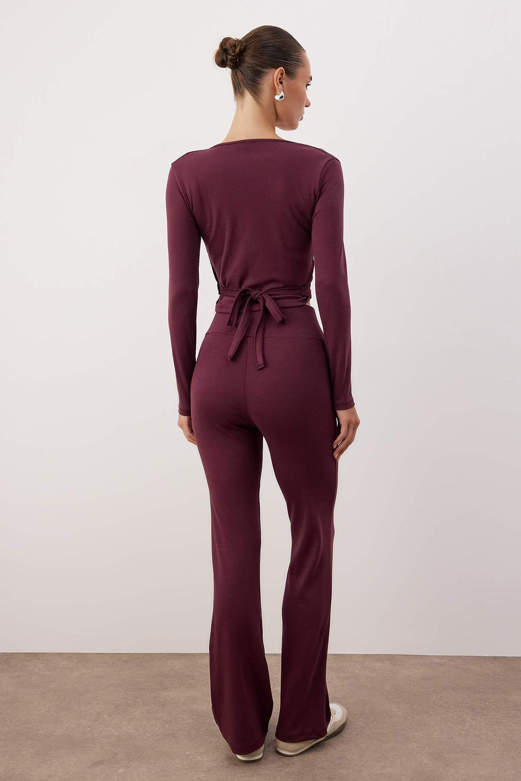 Murdum Kruvaze Kapama Vucuda Oturan Uzun Kollu Esnek Orme Alt-Ust Tak?m TWOAW26AU00029