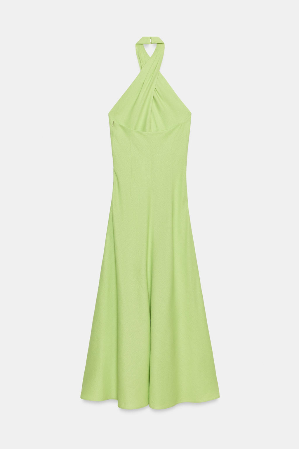 VESTIDO MIDI HALTER CON LINO / Lima - Zara фото 5