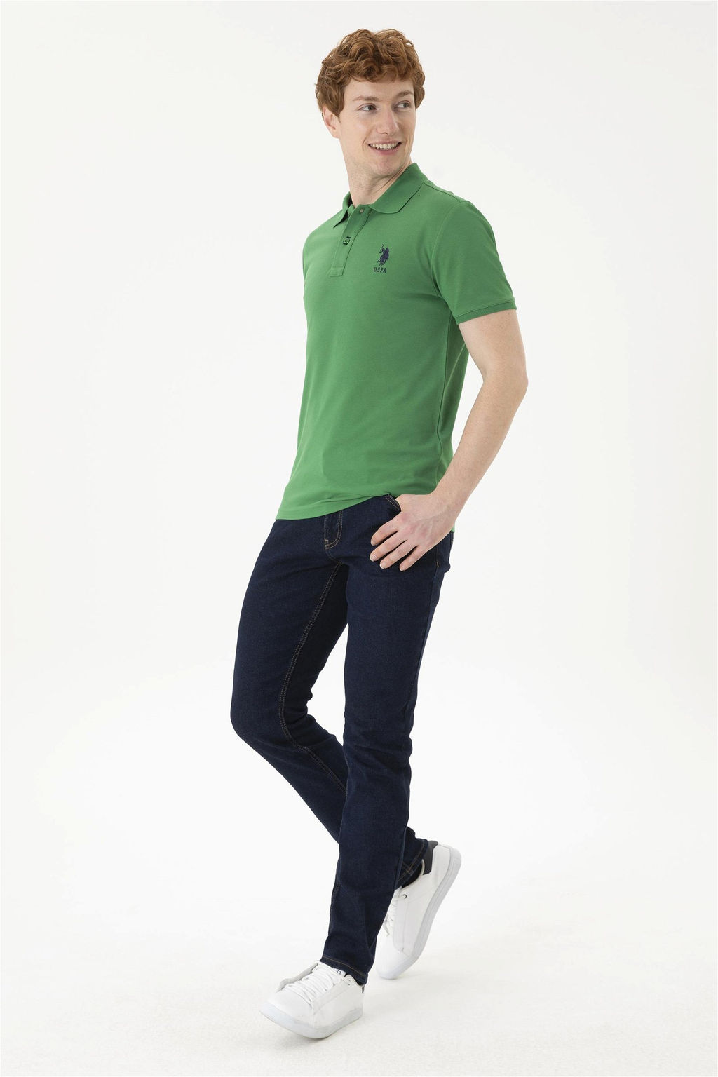 Мужская зеленая базовая футболка - U.s. polo assn фото 4