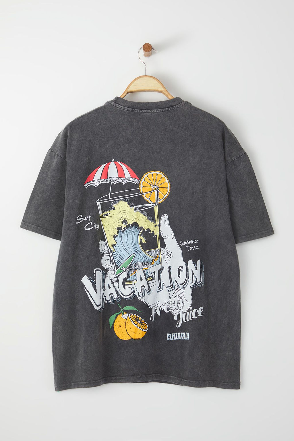 TRENDYOL MAN Antrasit Oversize/Genis Kesim Soluk Efektli Bask?l? Kal?n %100 Pamuk Tok T-shirt TMNSS25TS00015 - Trendyolmilla фото 6