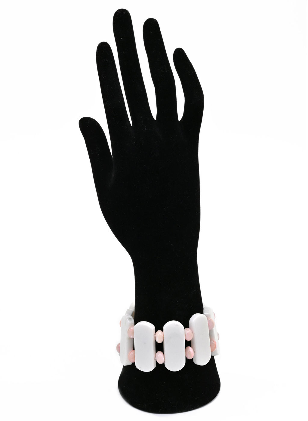 Браслет сегмент 34*13мм из агата белого (имитация)