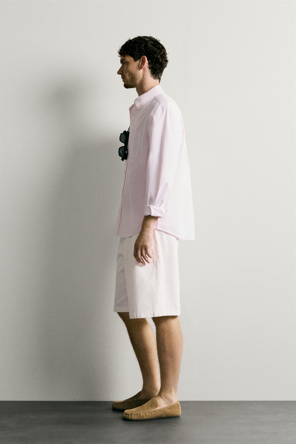 CAMISA REGULAR FIT ESTRUCTURA OXFORD / Rosa / Blanco - Zara фото 4
