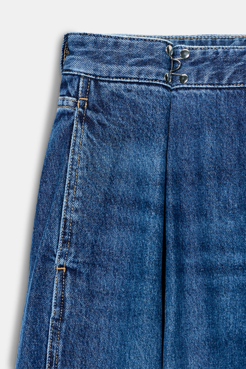 JEANS Z1975 LOOSE FIT TIRO ALTO CORCHETES / Azul medio - Zara фото 9