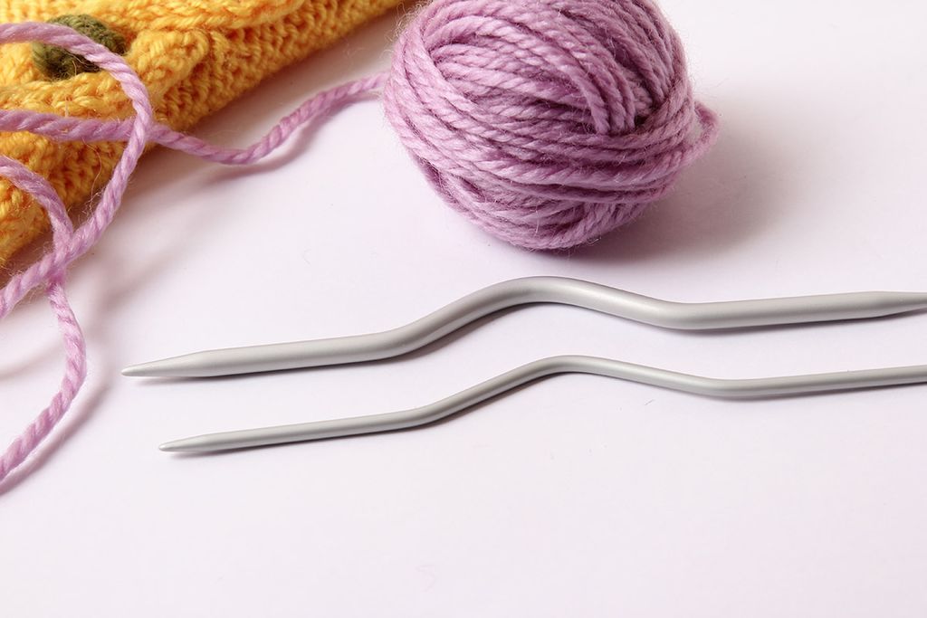 Для вязания Gamma CN2 спицы для кос и жгутов алюминий 11 - 12 см 2 шт (d 2.5 + 4.0мм) изогнутые