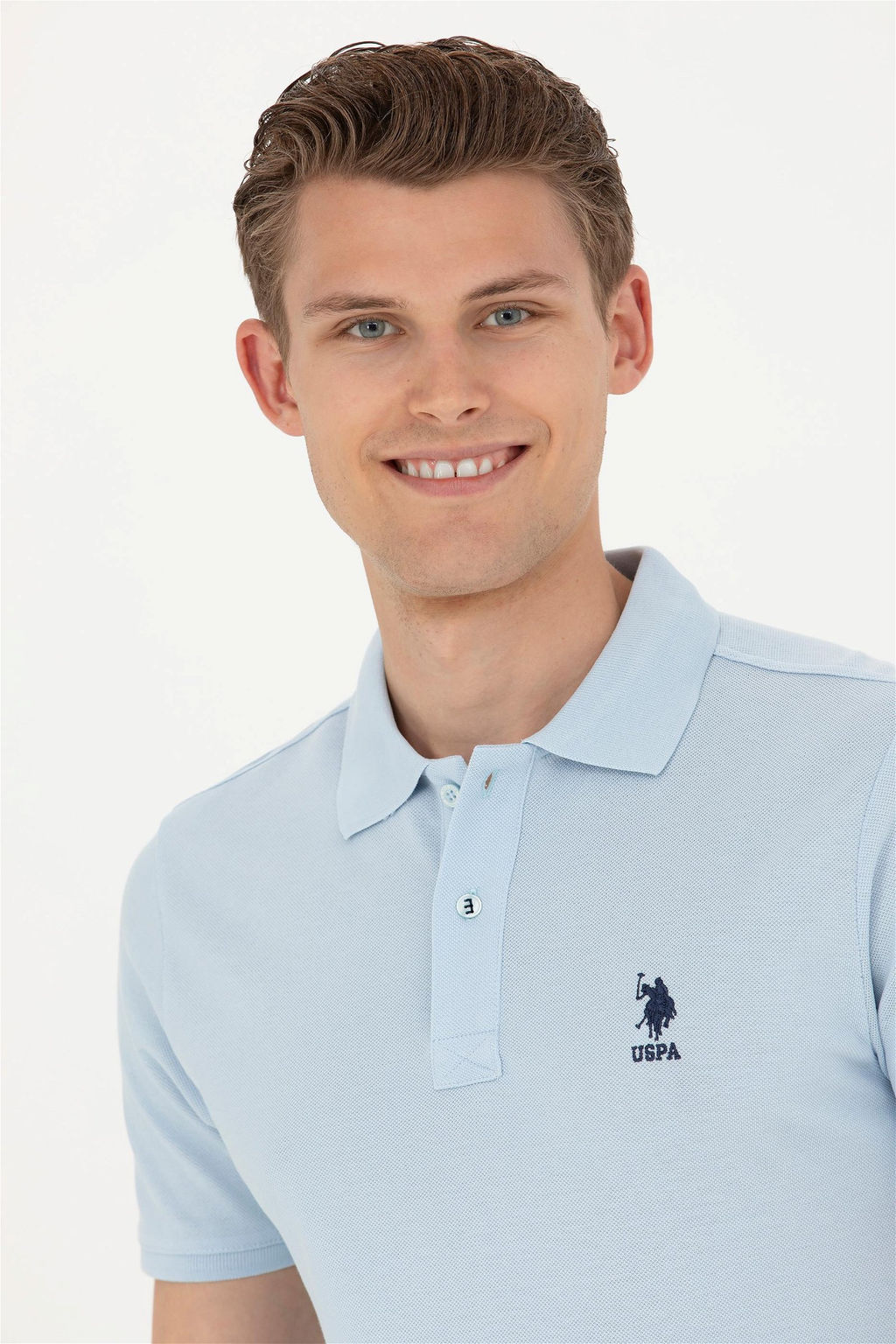 Мужская голубая базовая футболка - U.s. polo assn фото 2