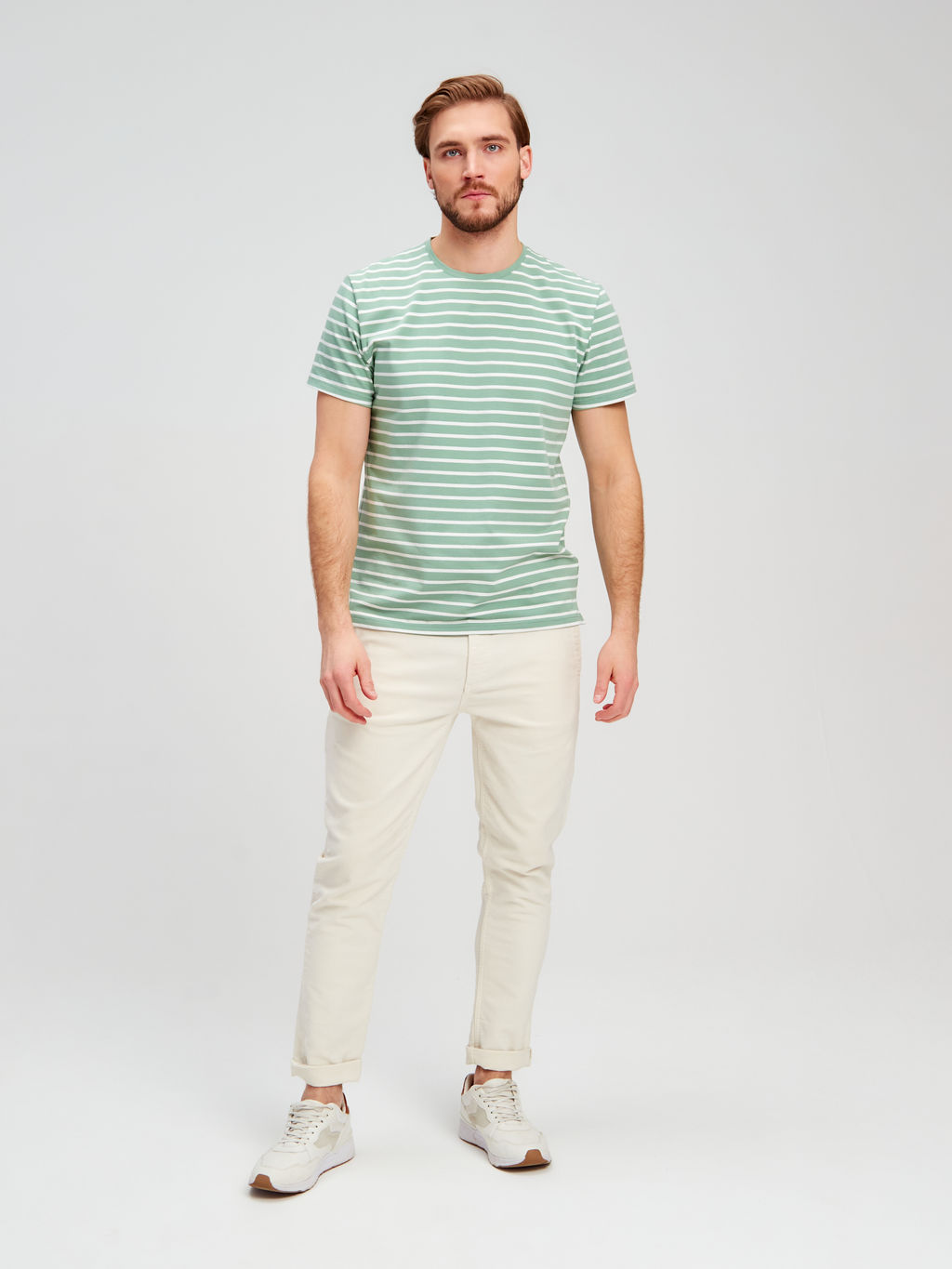 Футболка мужская короткий рукав GREG G145-KD4-UT22 (зеленая полоска)  фото 5