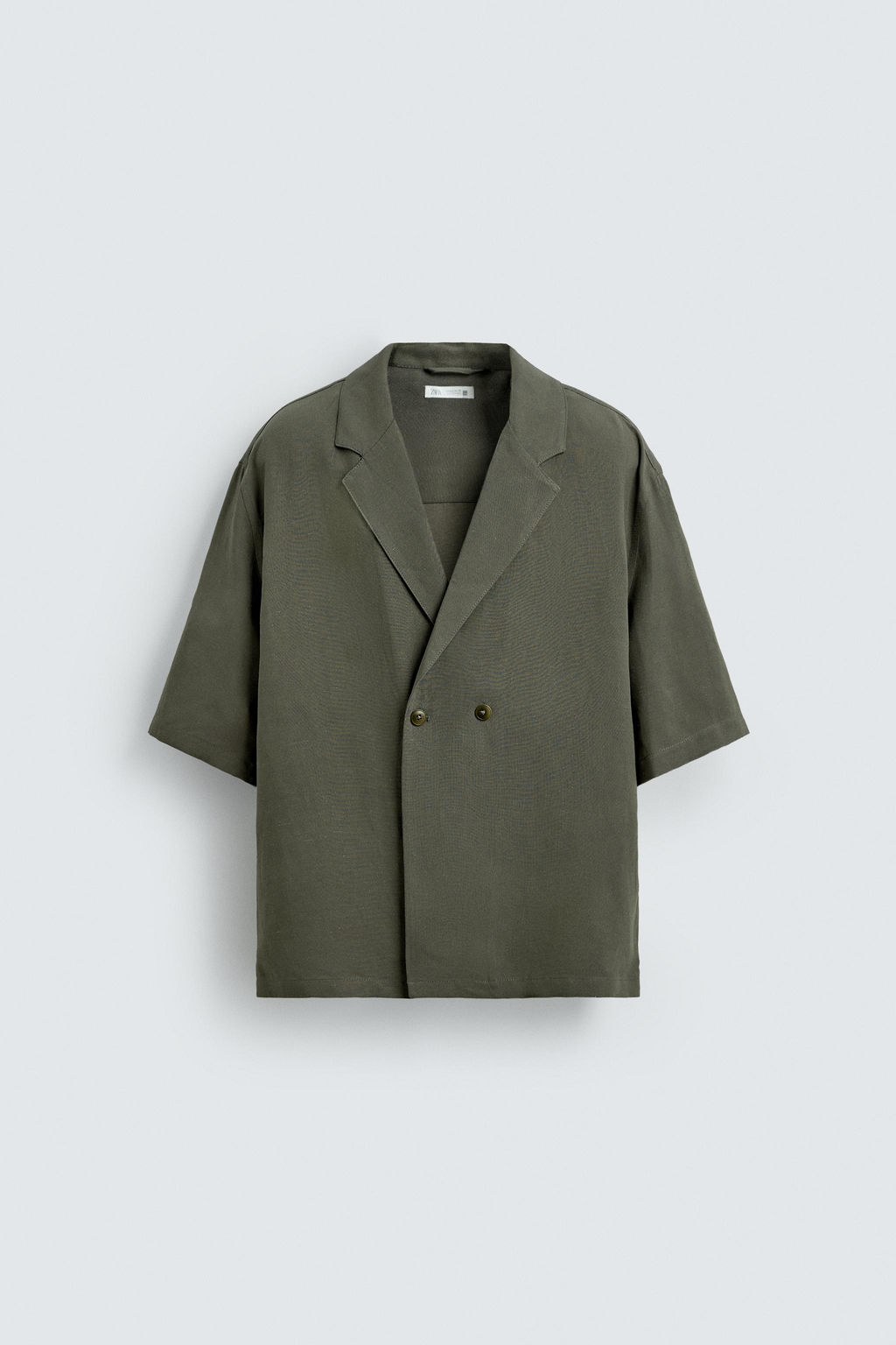 CAMISA KIMONO VISCOSA - LINO / Gris topo - Zara фото 6