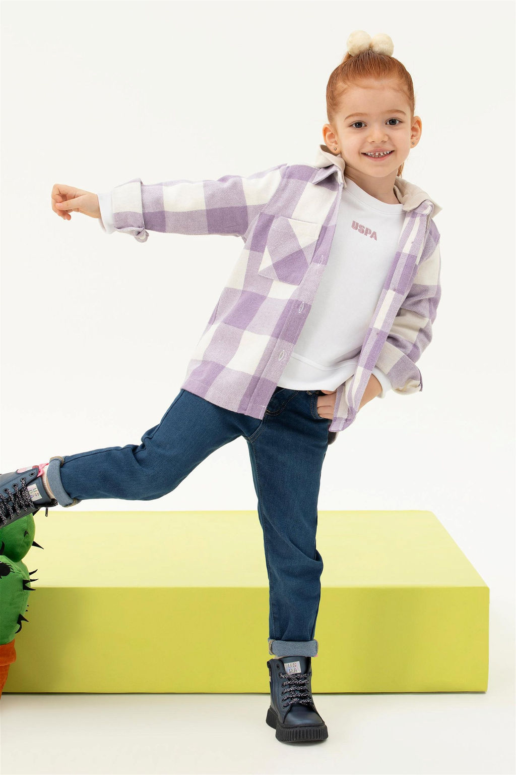 Сиреневая рубашка с капюшоном и длинными рукавами для девочки - U.s. polo assn фото 7