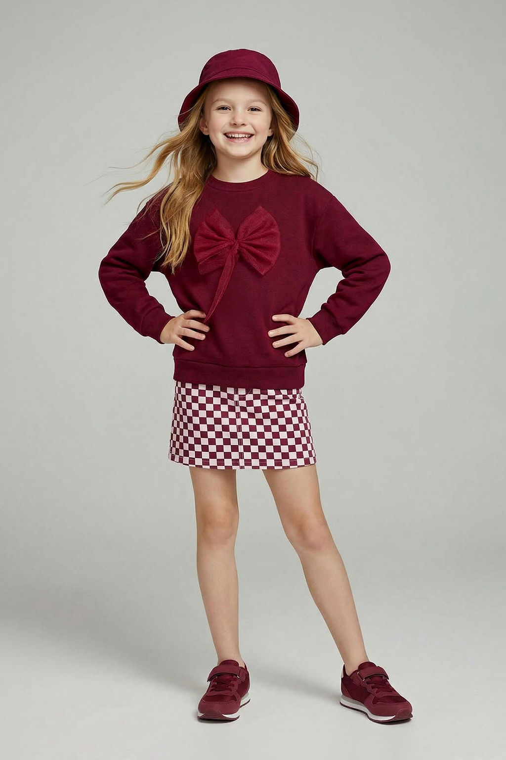 Pudra Pamuklu Fiyonklu Kal?n/Ici Polarl? Oversize Orme K?z Cocuk Sweatshirt TKDAW26SW00026 - Trendyolmilla фото 9