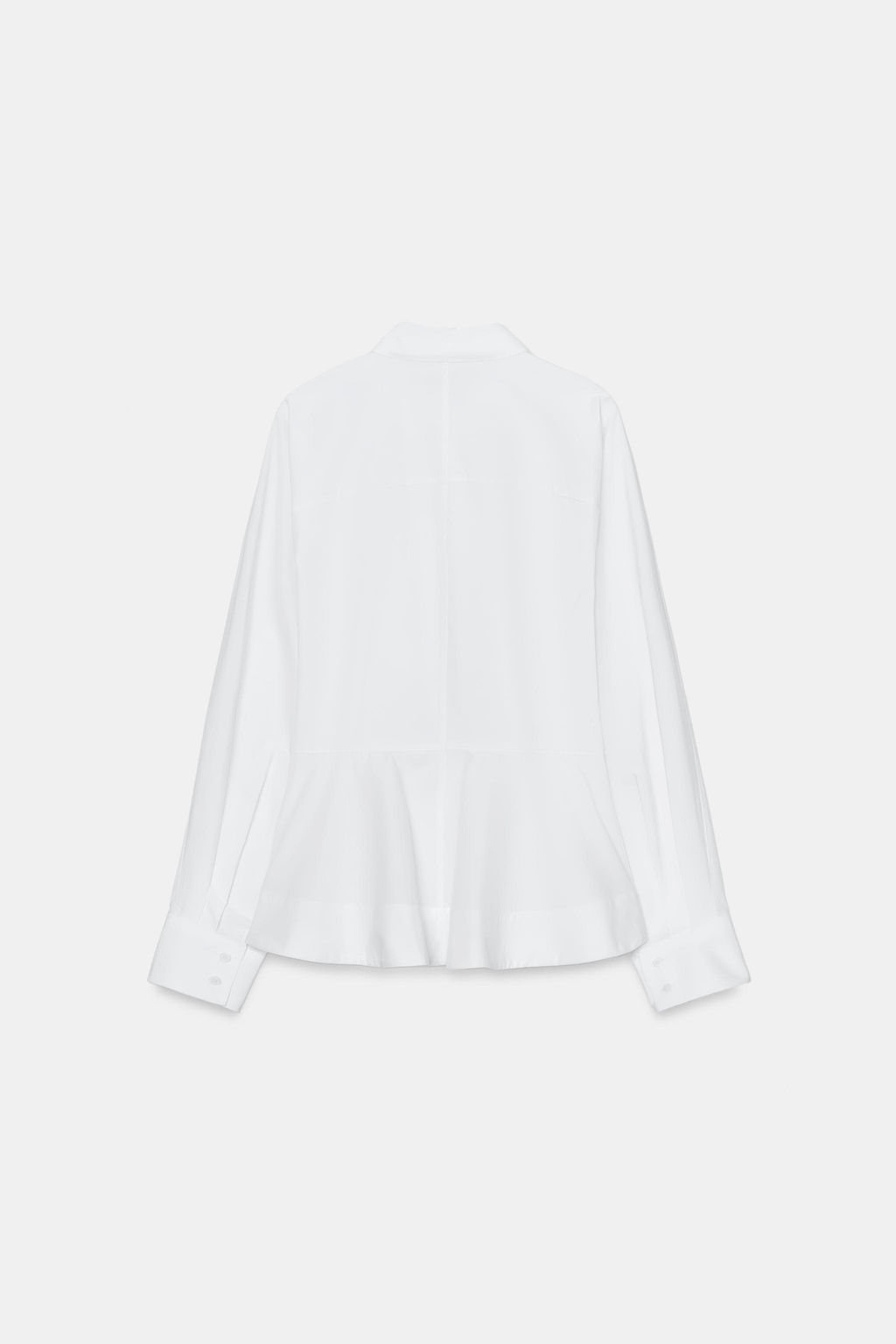 CAMISA POPEL?N PEPLUM / Blanco - Zara фото 9