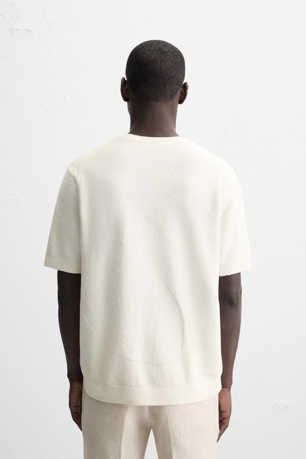 WAVE JACQUARD KNITTED T-SHIRT - Zara фото 3