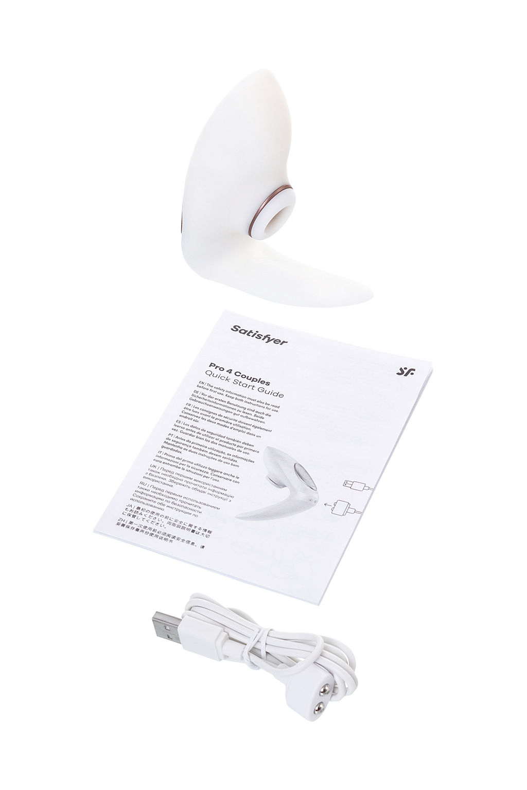 Стимулятор для пар Satisfyer Pro 4 Couples, вакуум-волновой бесконтактный, силикон, белый, 19,5 см.  фото 7