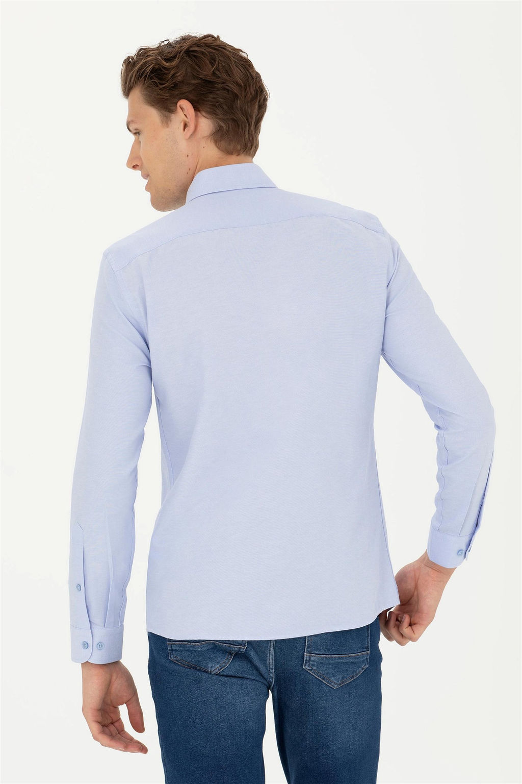 Мужская синяя базовая рубашка с длинным рукавом Неожиданная скидка в корзине - U.s. polo assn фото 5
