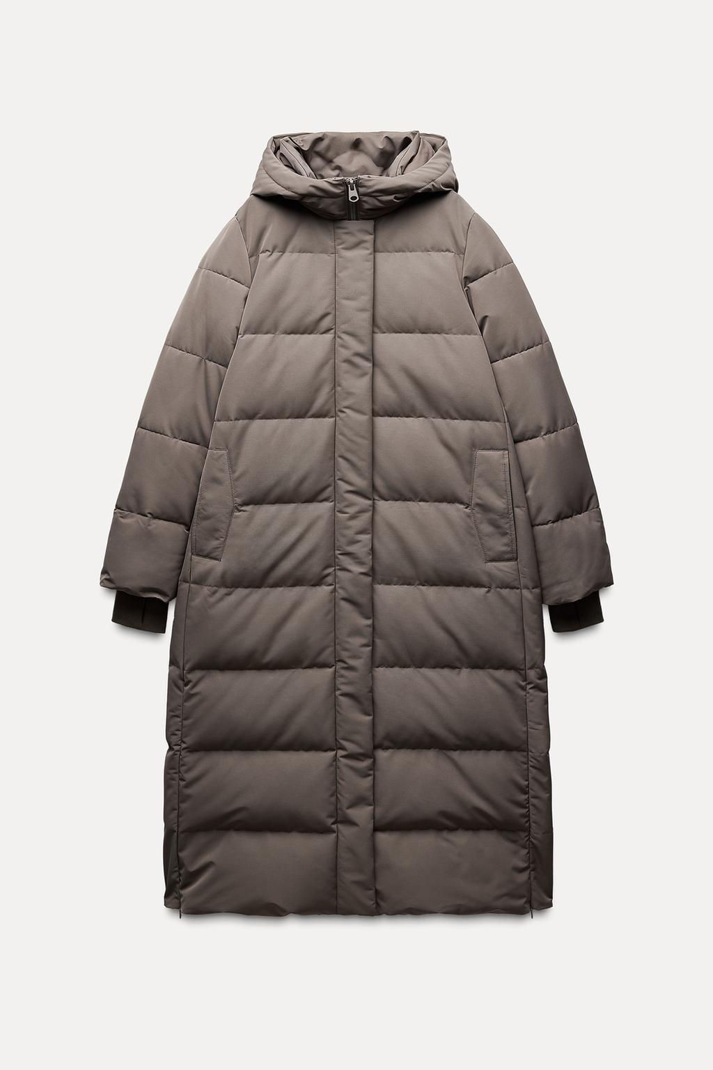 LONG HOODED WATER AND WIND RESISTANT PUFFER JACKET - Zara фото 9