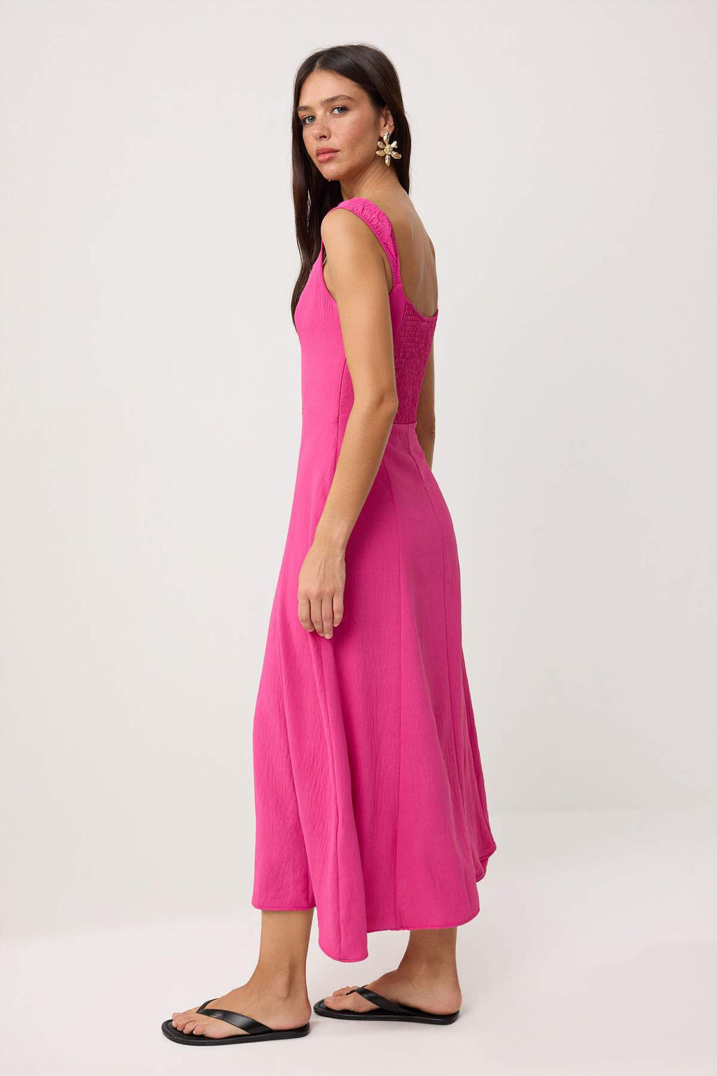 Fusya Gipeli Kalp Yaka Maxi Dokuma Elbise TWOSS26EL00581 - Trendyolmilla фото 4