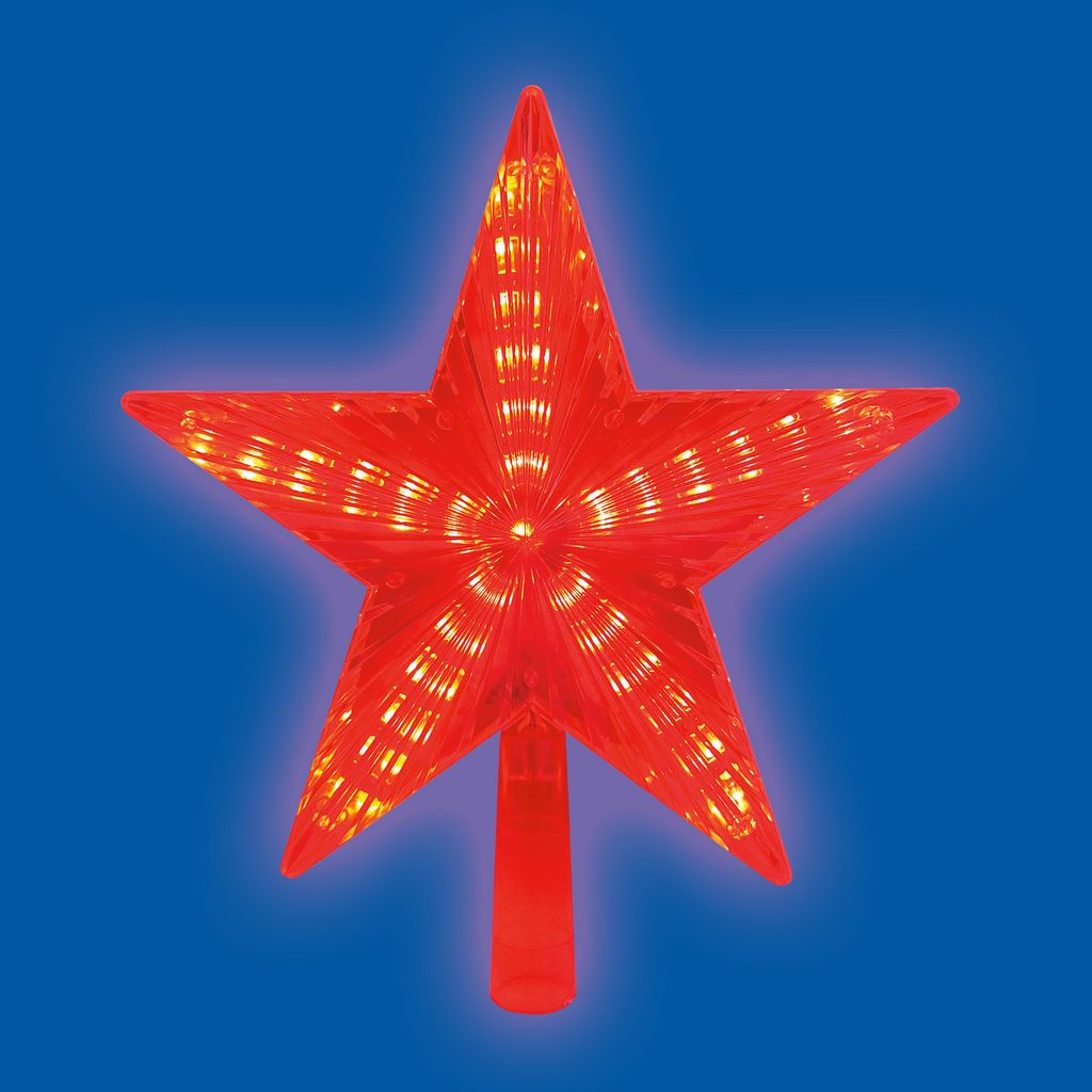 ULD-H2121-031/STA RED STAR-3 Украшение светодиодное для ёлки Звезда-3, 21 см. 31 светодиод. Красный свет. Прозрачный провод. TM Uniel - Volpe фото 4