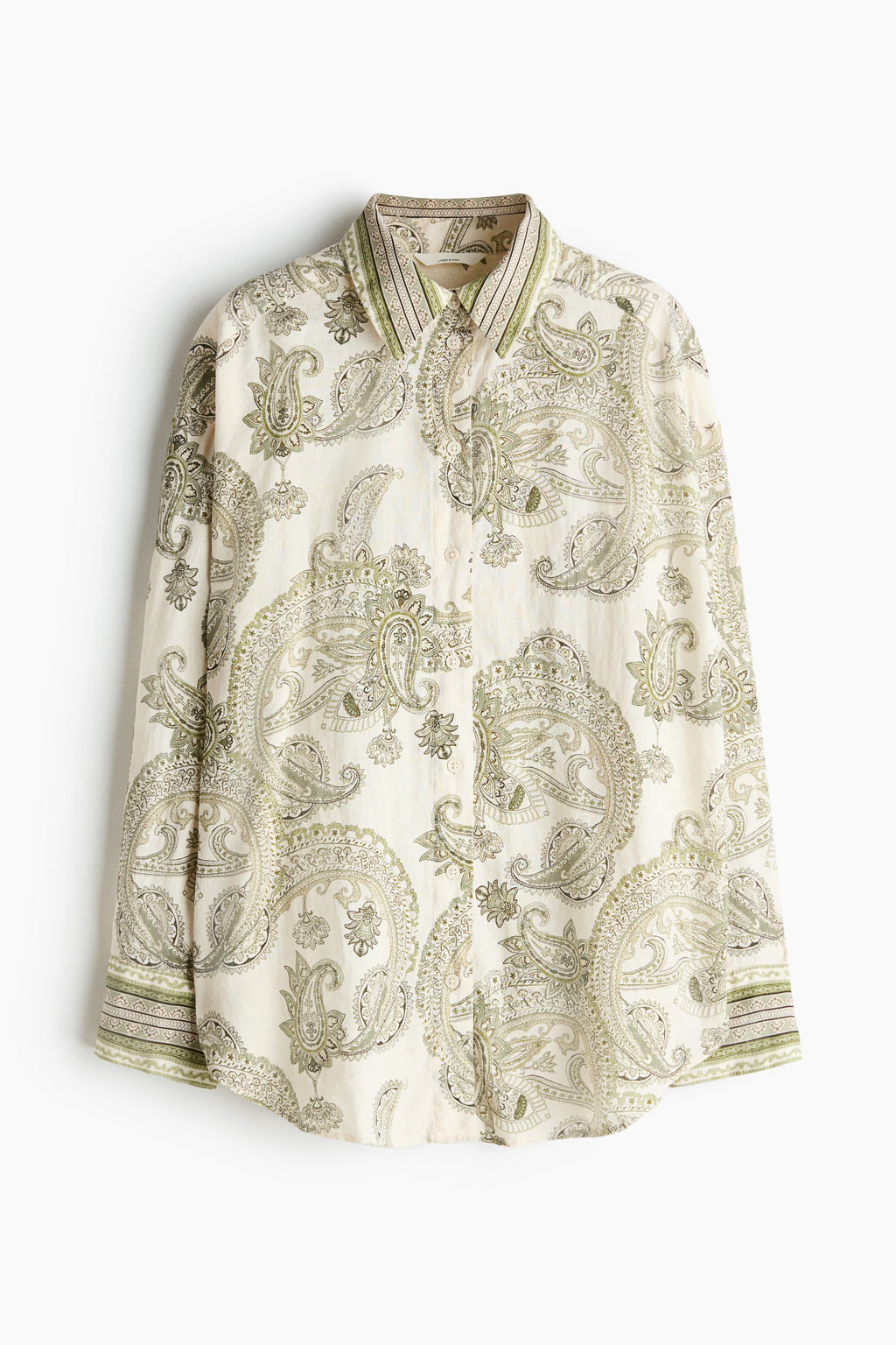Camisa oversize en mezcla de lino - H&m фото 7