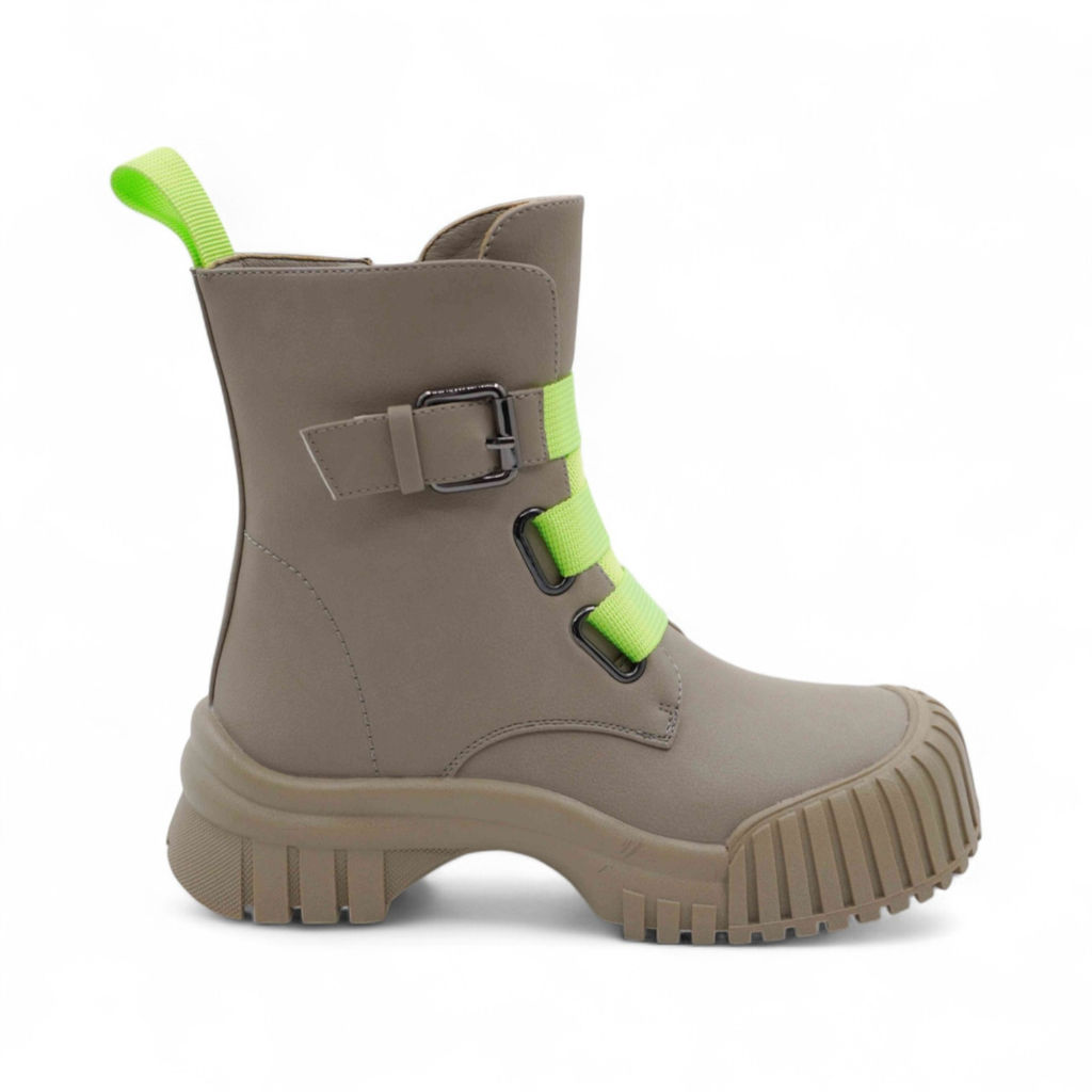 Ботинки демисезонные 4446-3 серо зеленые - М+д фото 2