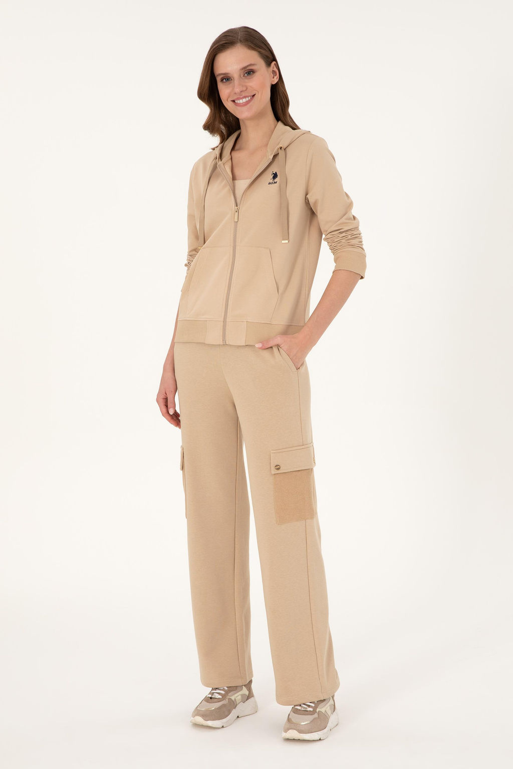 Женский свитшот песочного цвета Неожиданная скидка в корзине - U.s. polo assn фото 4