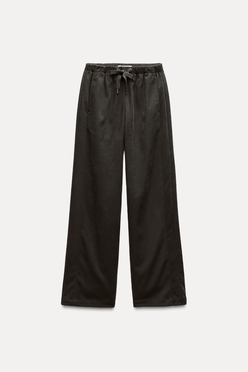 TEXTURED WIDE-LEG TROUSERS - Zara фото 7
