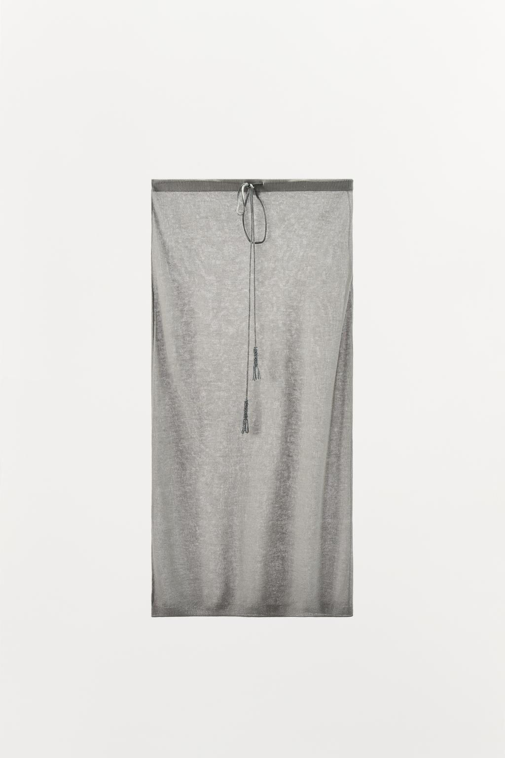 FINE KNIT SKIRT WITH METALLIC THREAD - Zara фото 3
