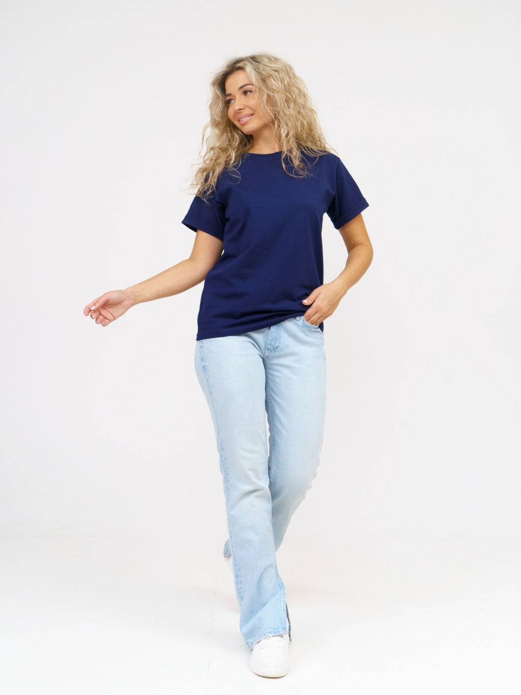 Футболка Хлопок 95%, лайкра 5% Классика аква - Ивассорти фото 92