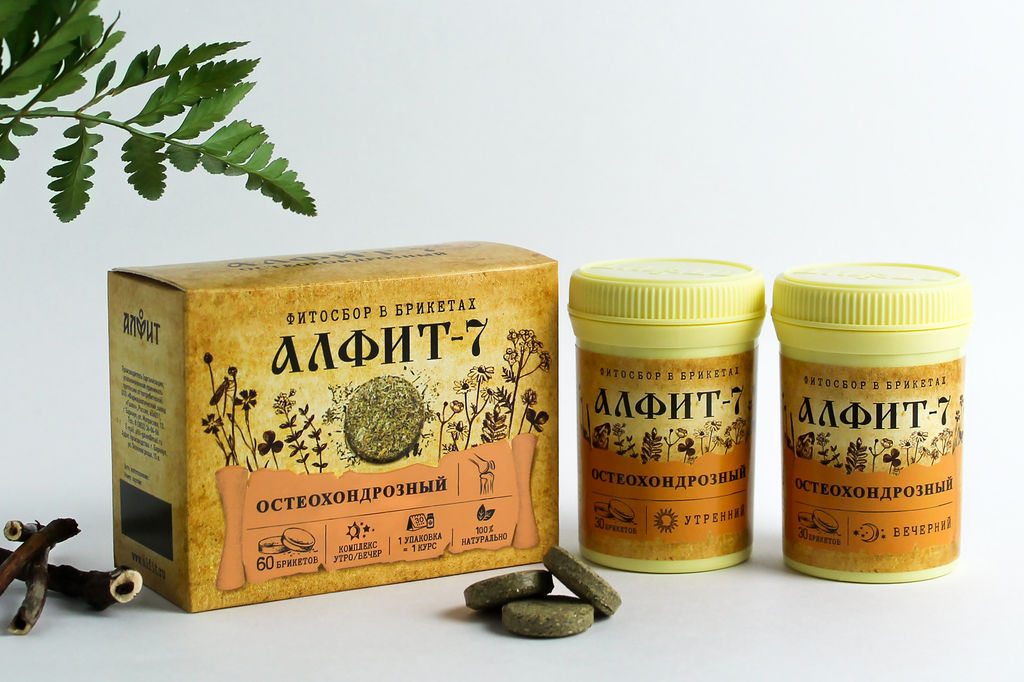 Алфит- 7 Остеохондрозный БАД в брикетах Алфит 1189