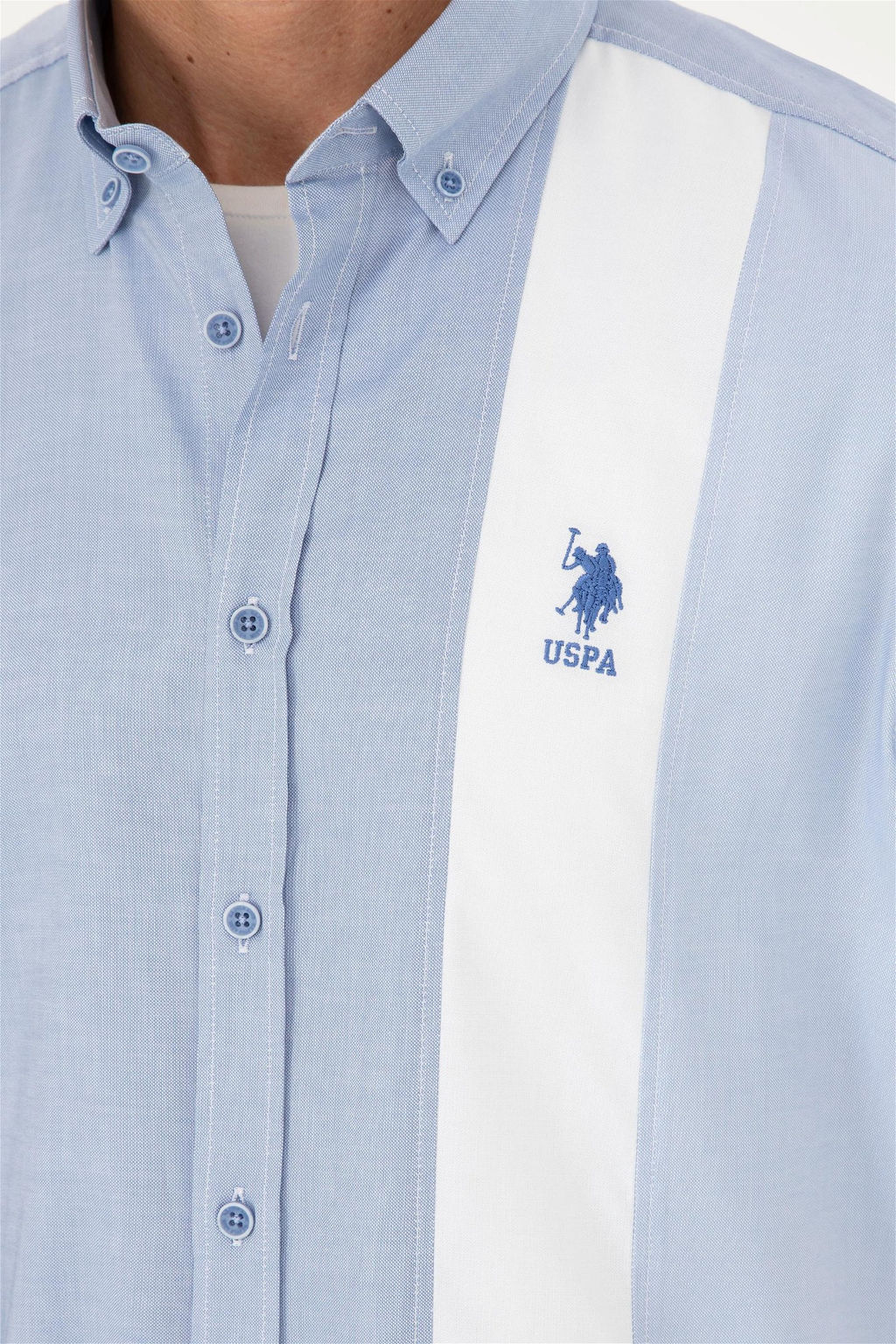 U. S. Polo Assn / Мужская темно-синяя рубашка с длинным рукавом - U.s. polo assn фото 7