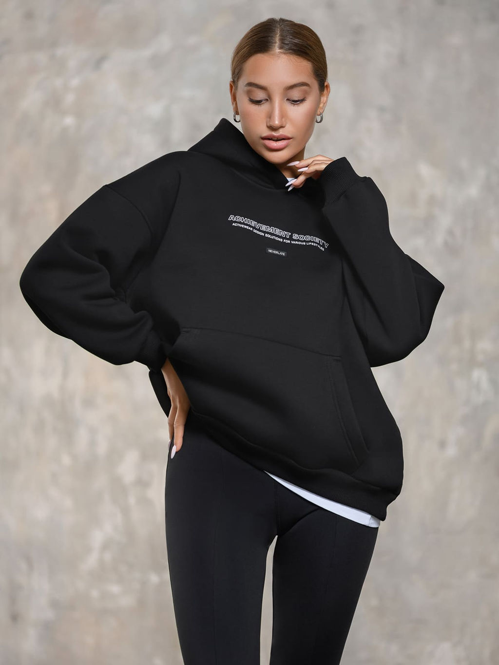 Худи оверсайз с начесом - NEVERLATE фото 2