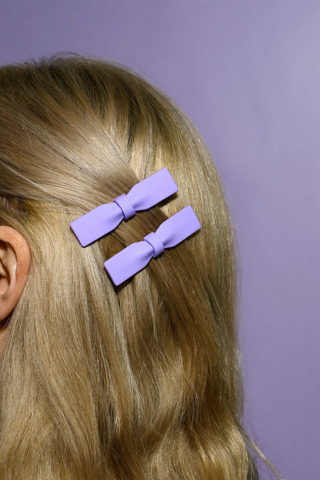 Набор заколок для волос зажим, арт. 71788 / 10 БАНТИКИ (в наборе: 2шт., 6,3 см, черный металл, полиметилметакрилат, цвет: сиреневый, подложка из мелованного картона + ПЭТ-пакет с европодвесом)