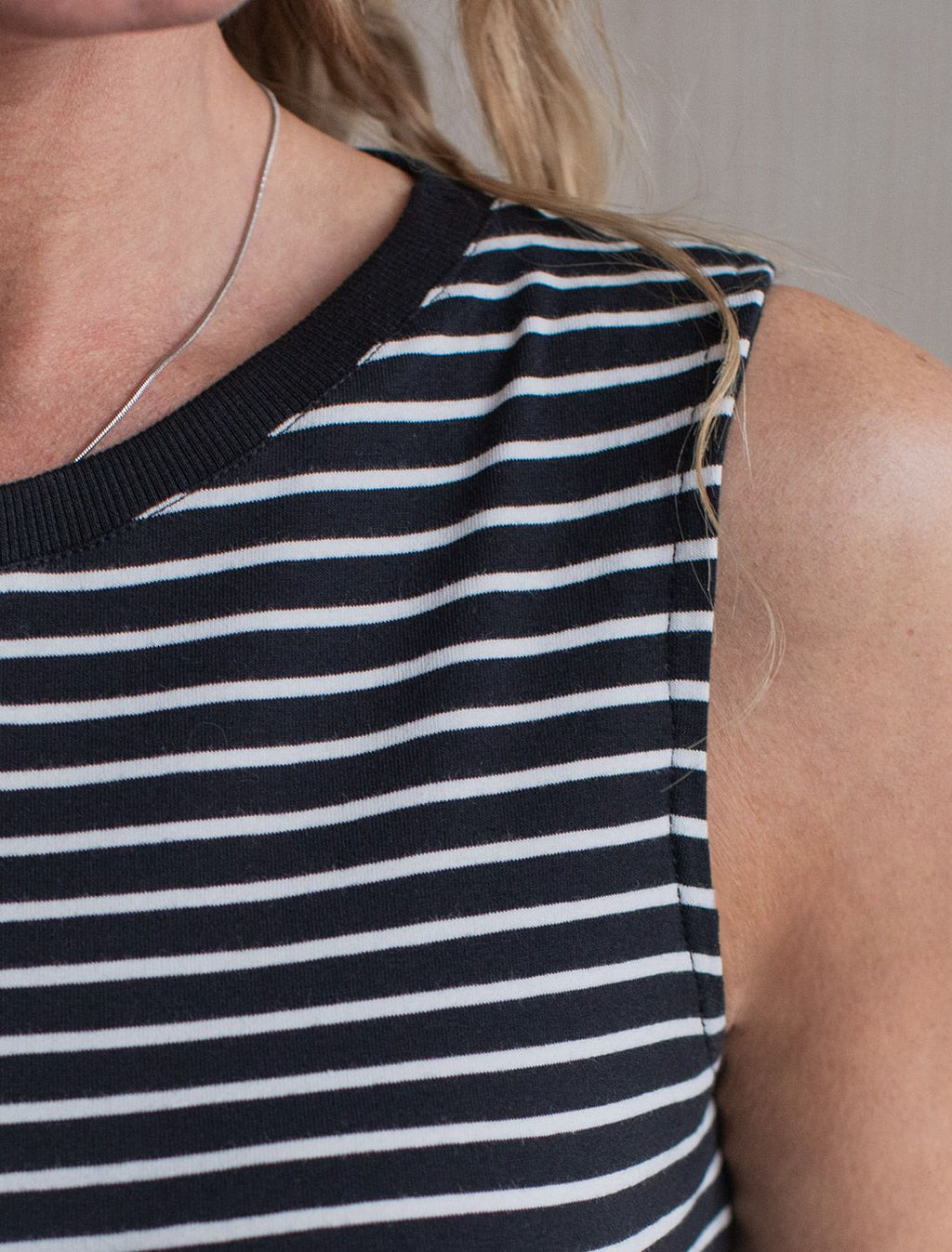 Топ в полоску из премиального хлопка с эластаном