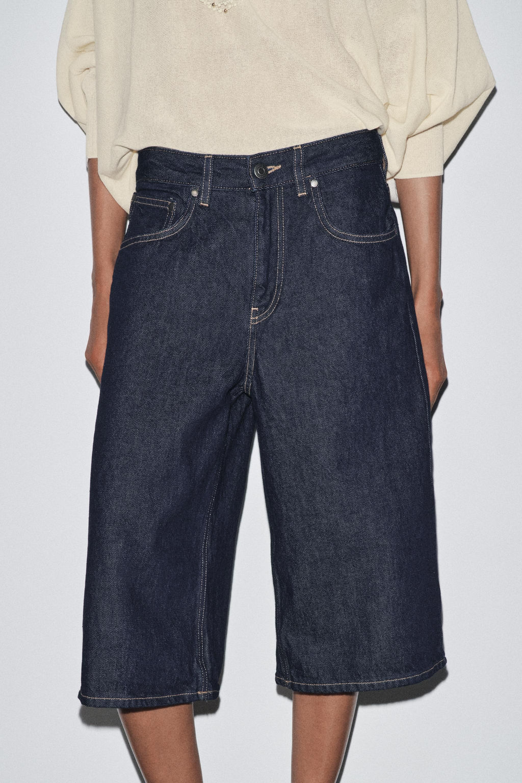 ZW COLLECTION LONG DENIM BERMUDA SHORTS - Zara фото 2