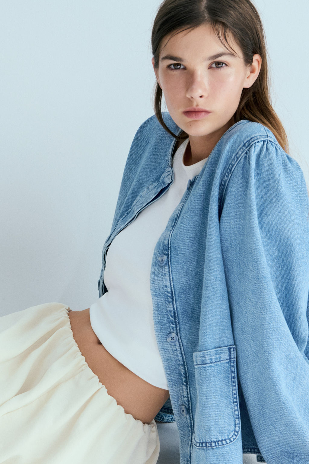 Chaqueta denim con mangas abullonadas - H&m фото 3