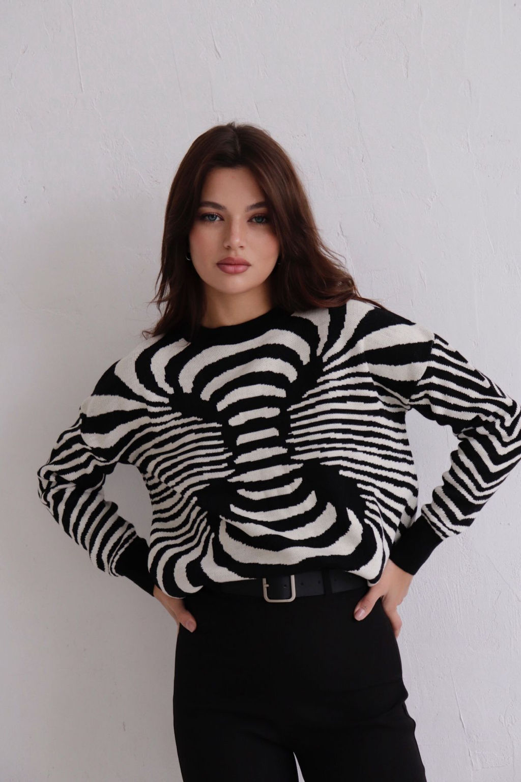 10446 Джемпер чёрно-белый - Martichelli фото 12