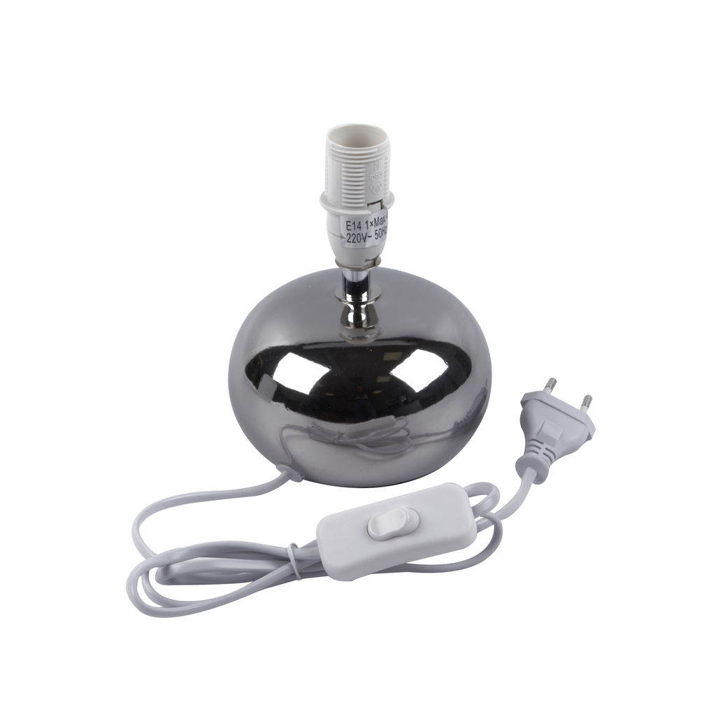 UML-B307 E14 SILVER/WHITE Светильник настольный декоративный под лампу Е14, 40W. Механический выключатель. Серебристый/Белый. ТМ Uniel