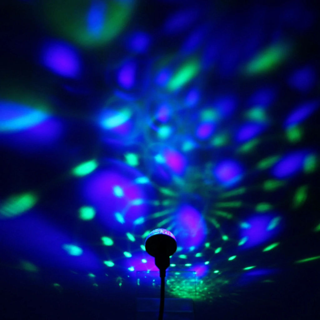 Цена за 2шт. Диско-шар mini "Каледоскоп", LED (красный, зеленый, синий), переходник Micro USB