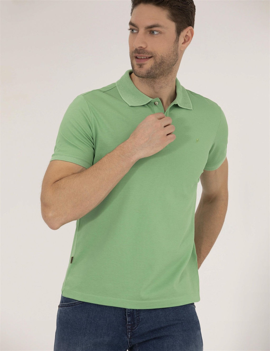 A__k Ye_il Slim Fit Polo Yaka Merserize Ti__rt - Pierre cardin фото 3