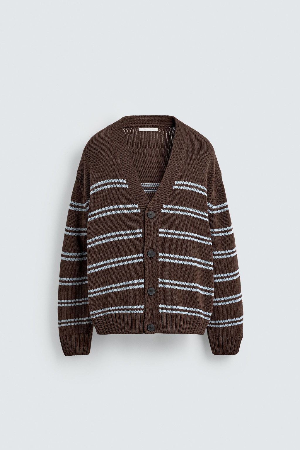 STRIPED JACQUARD CARDIGAN - Zara фото 7
