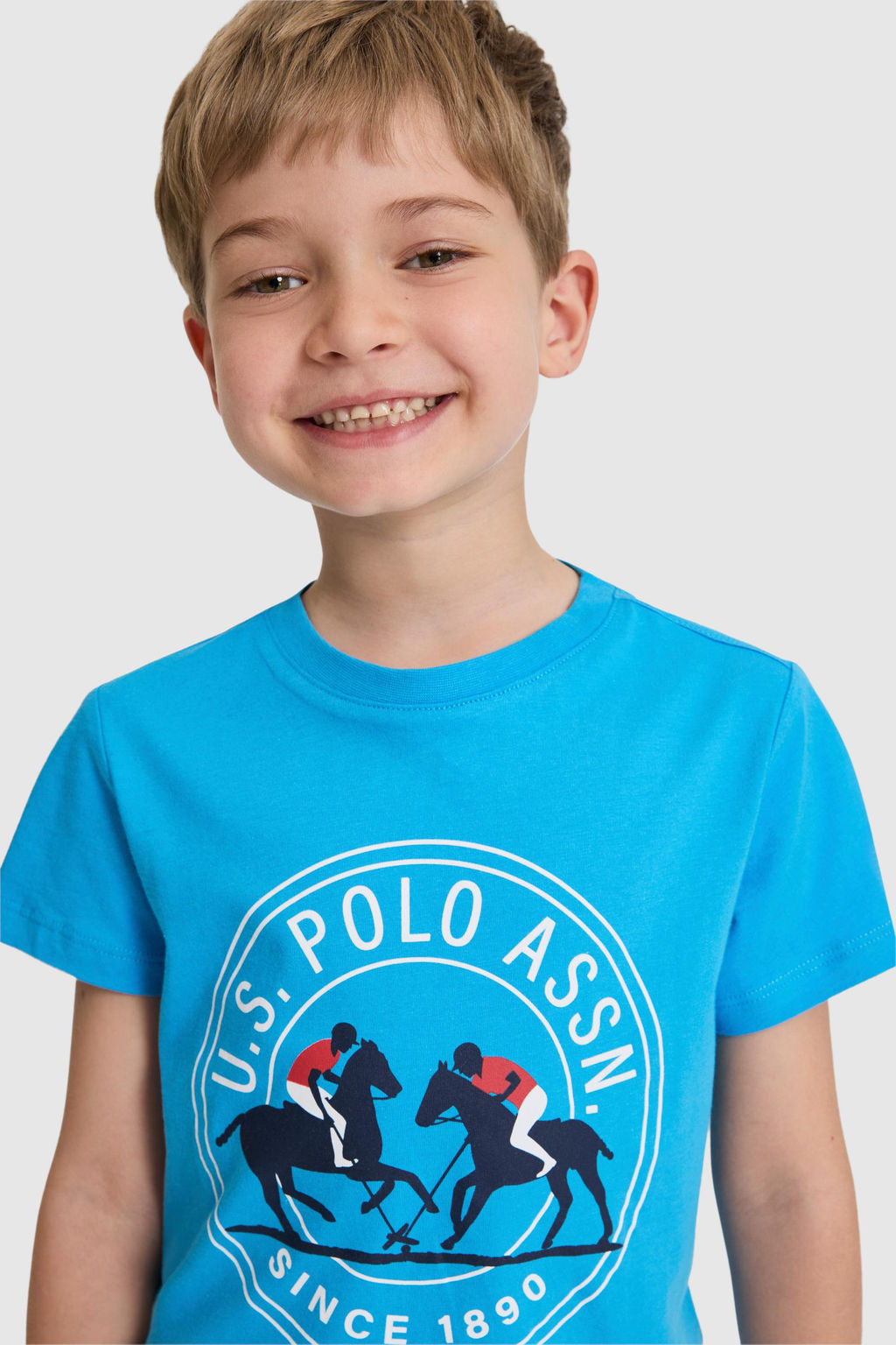 Erkek _ocuk Kobalt Mavi Bisiklet Yaka Ti__rt - U.s. polo assn фото 2