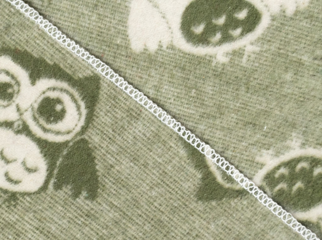 Одеяло байковое жаккардовое в/уп 100*140 "Совы" цв хаки