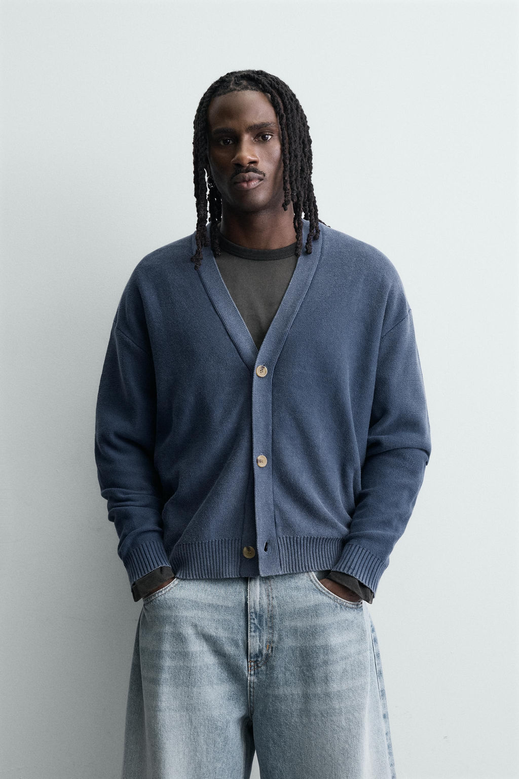 C?RDIGAN RELAXED FIT LAVADO / Azul - Zara фото 2
