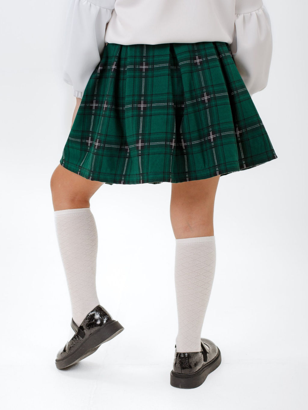 Юбка Татьяна, цвет Зеленый-клетка крупная, 78%х/б,16%пэ,6%л - 5+ фото 2