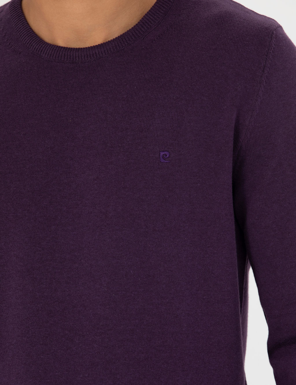 Mor Slim Fit Bisiklet Yaka Basic Triko Kazak