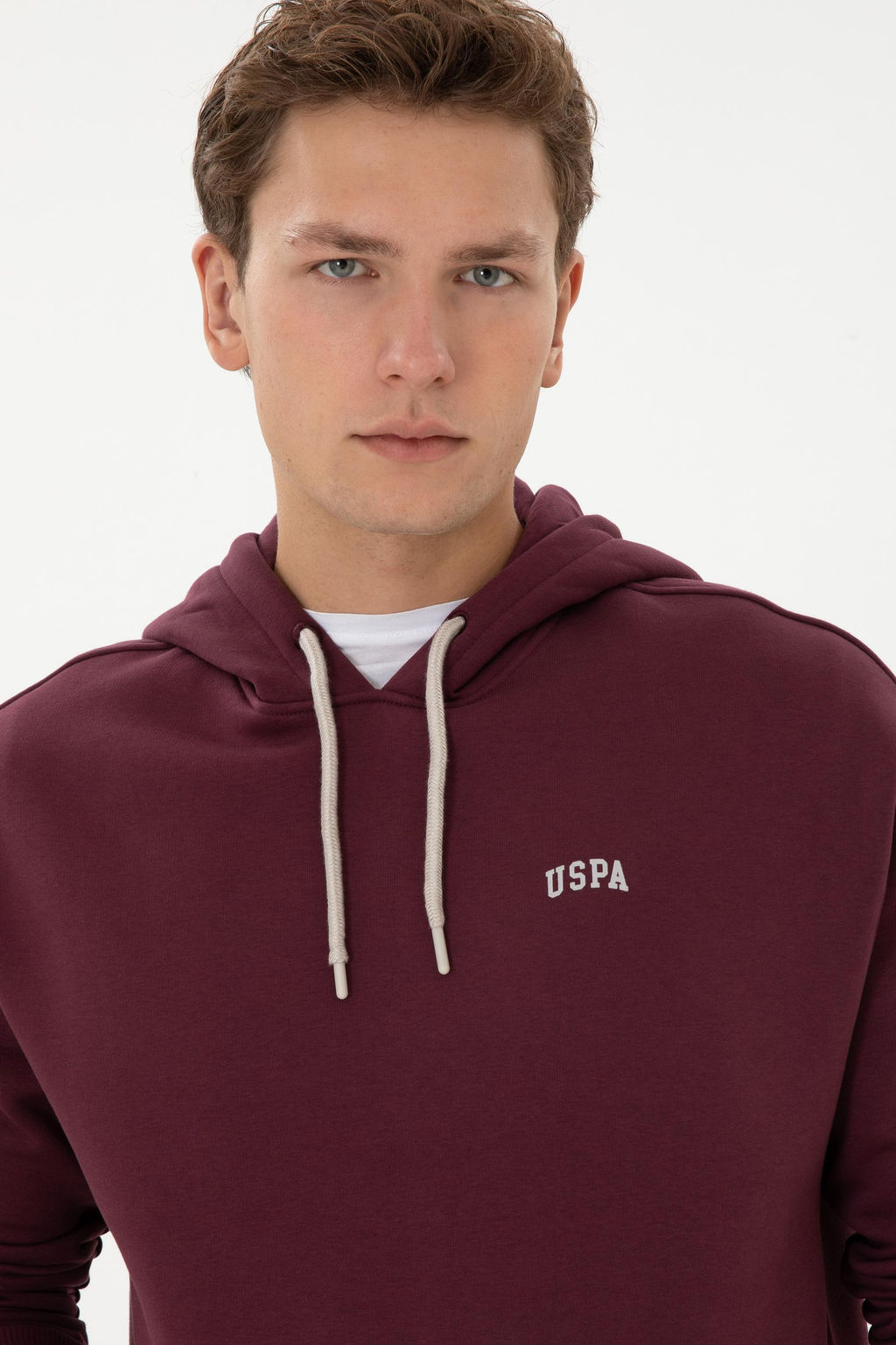 Erkek Oversize Fit Kap__onlu _ardonlu Bordo Basic Sweatshirt - U.s. polo assn фото 2