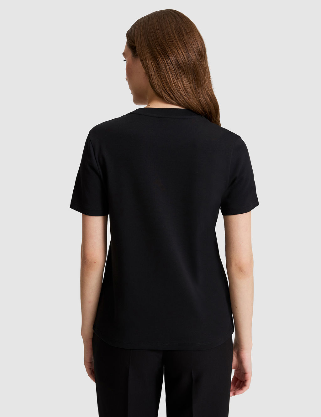 Siyah Regular Fit Bisiklet Yaka Basic Ti__rt